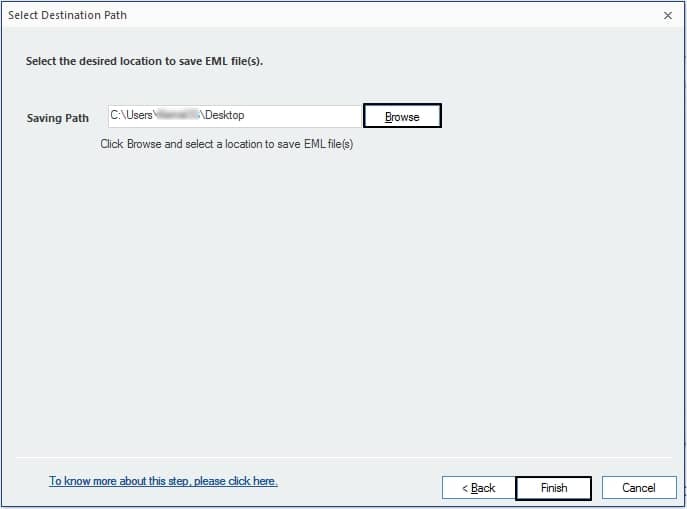 save MBOX file to EML